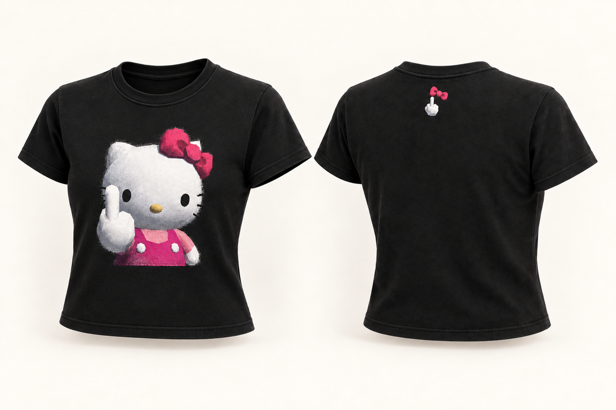 Close-Up No — Black — front and back design mockup