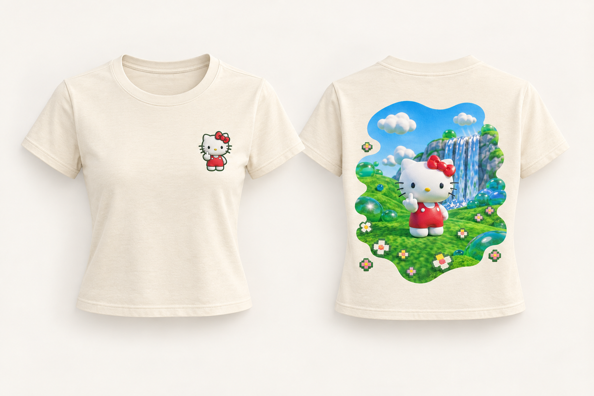 Waterfall Attitude — Cream — front and back design mockup