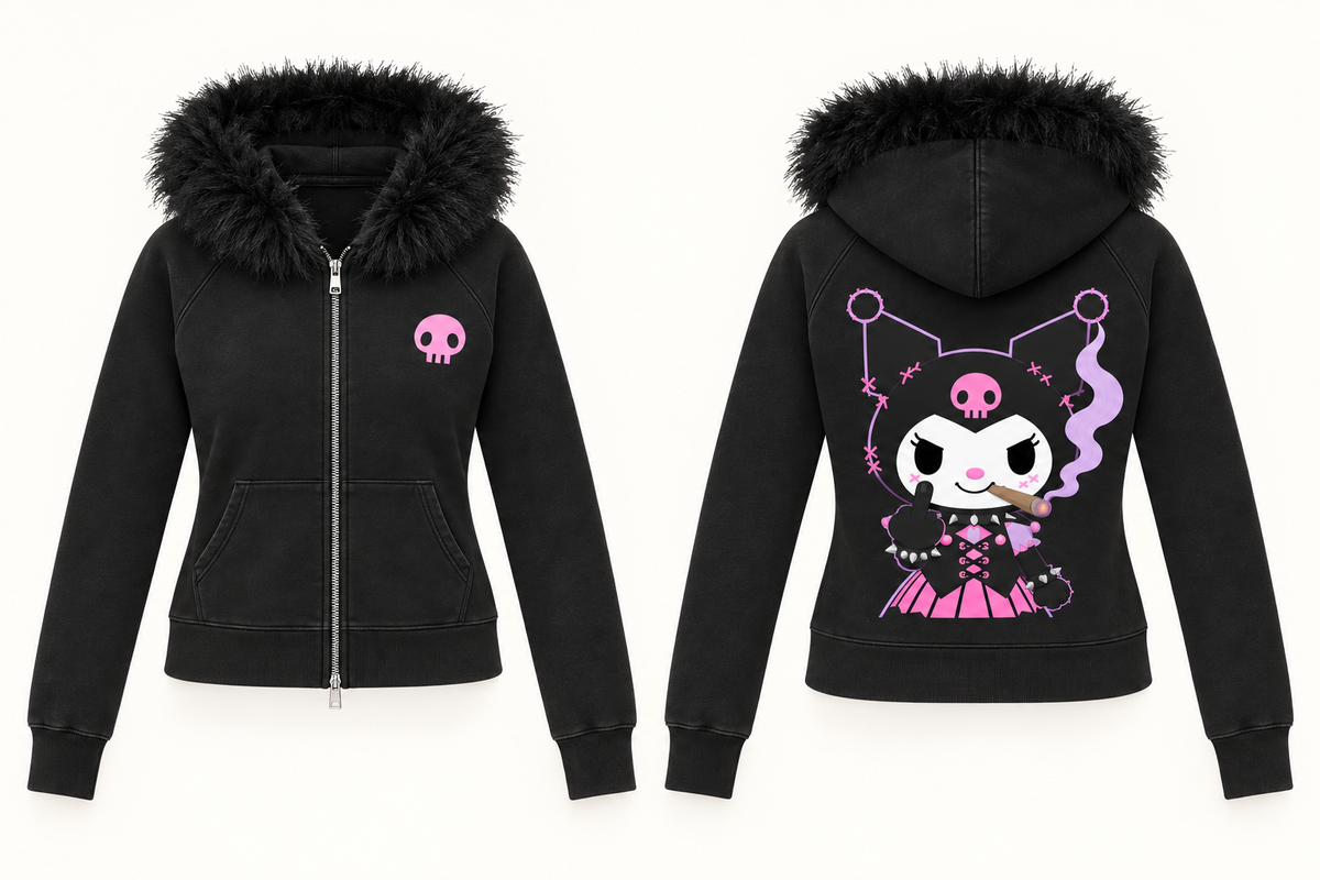 Punk Smoke — Black — front and back design mockup