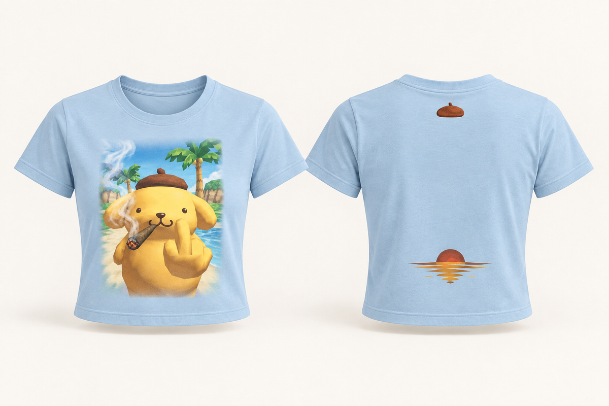 Smoke Vacation — Baby Blue — front and back design mockup