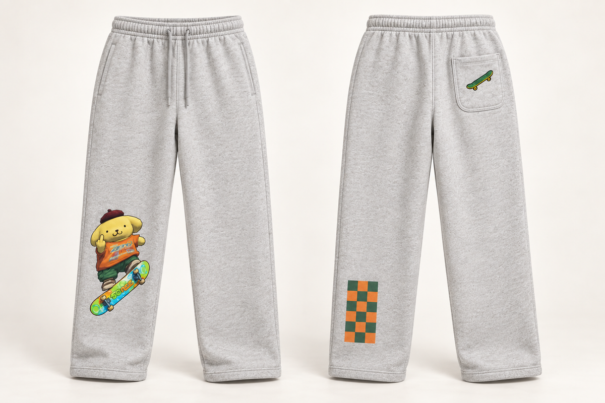 Skate Session — Heather Grey — front and back design mockup