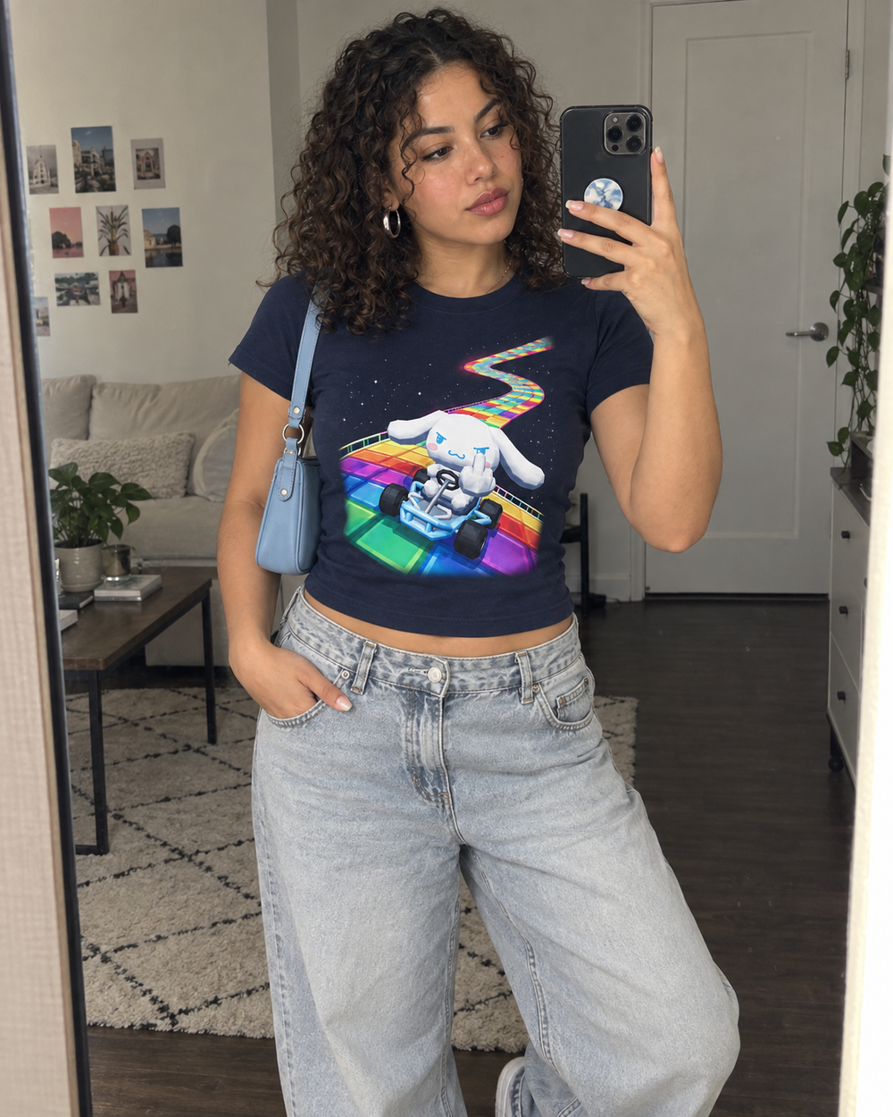 Everyday styling — Rainbow Racer in Dark Navy — generated outfit concept